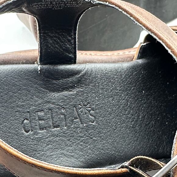 DELIAS x DOLLS KILL Catching Flights Platform Mules Brown Y2K 90s Sz 10 - Picture 9 of 9